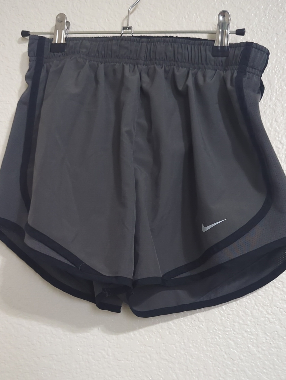 Nike Women’s Dark Gray Athletic Running Shorts with Swoosh